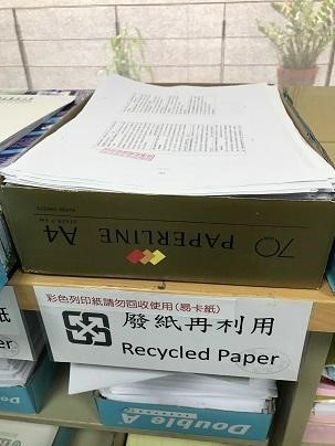 Both sides of paper to be used in offices. (Taitung University)