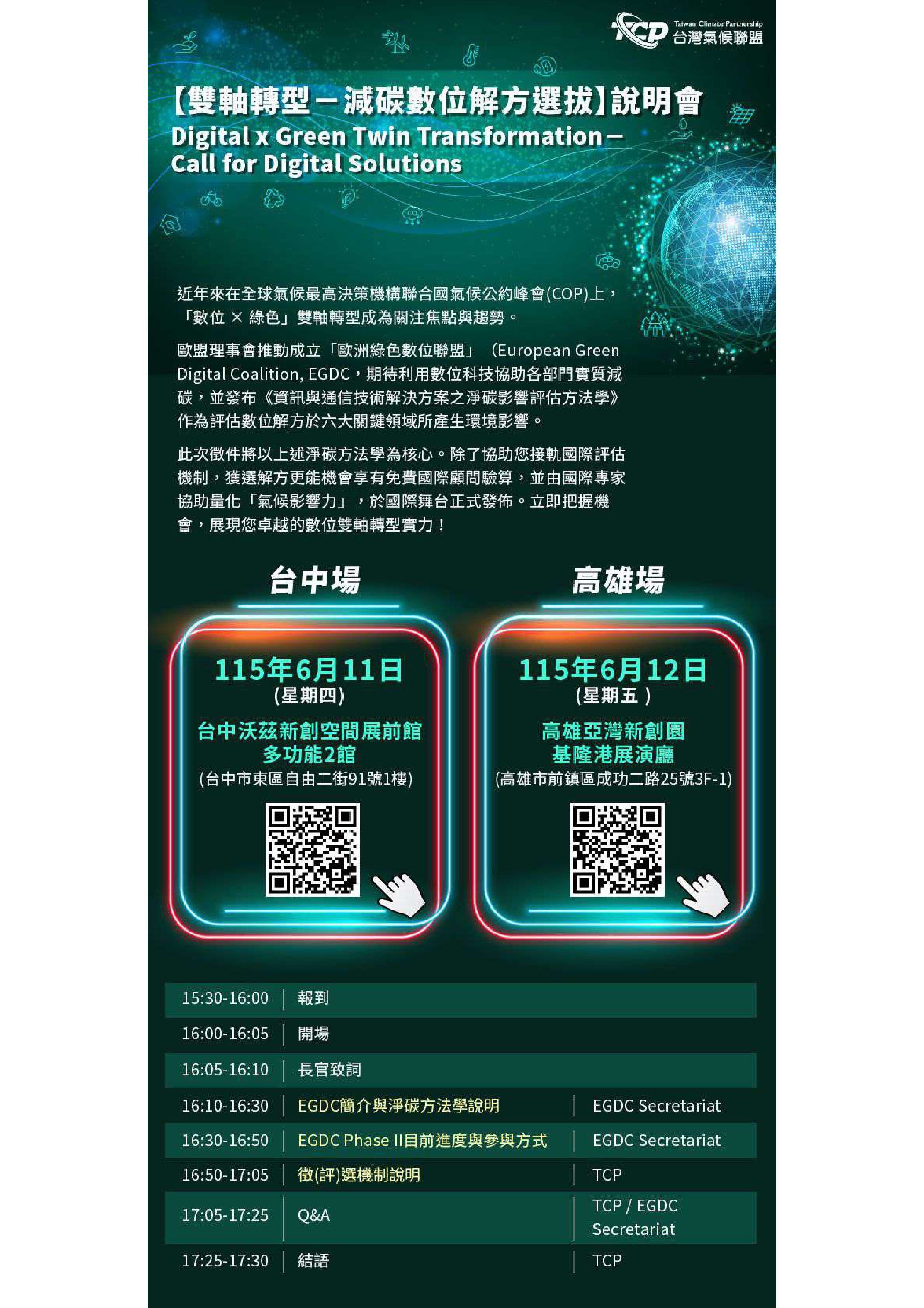 雙軸轉型－減碳數位解方選拔說明會